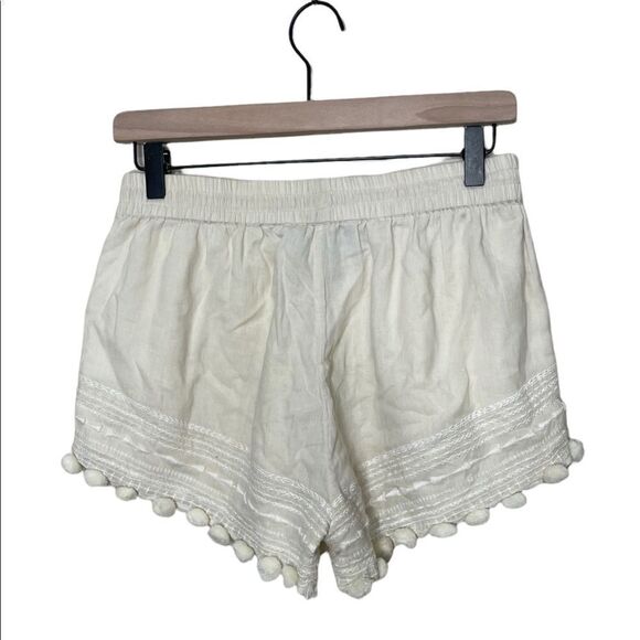 Rory Beca Cream Pom Pom Hem Shorts - Picture 2 of 5